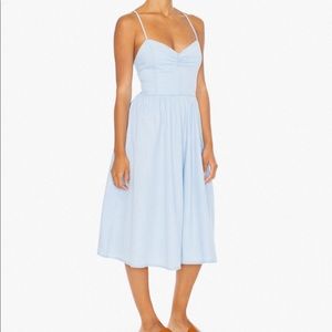 American Apparel Denim Midi Laced Dress